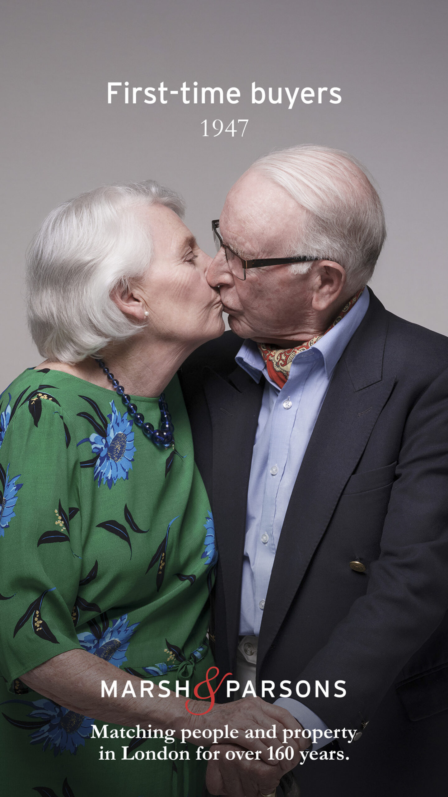 mature couple kissing,